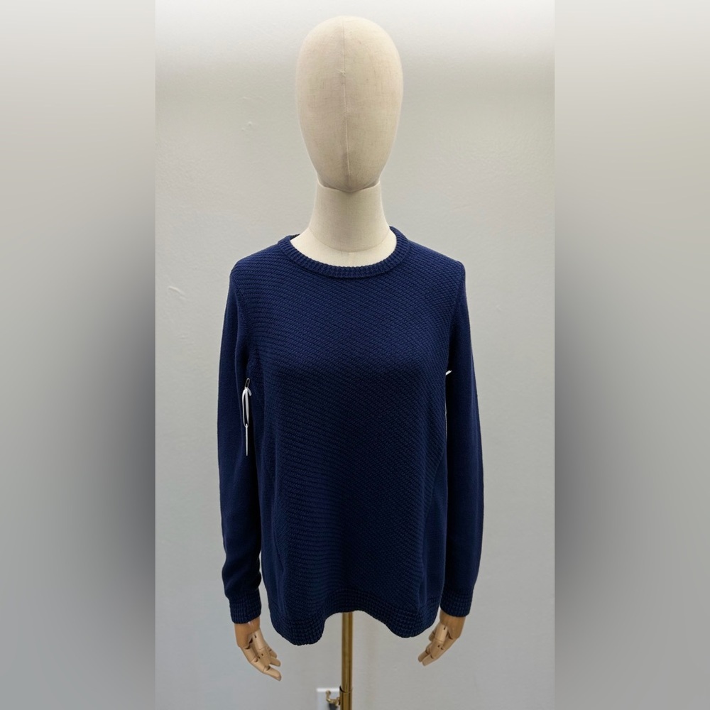 Loyal Hana Blue Cotton Knit Sweater Size S New With Tags Side Zip Detail